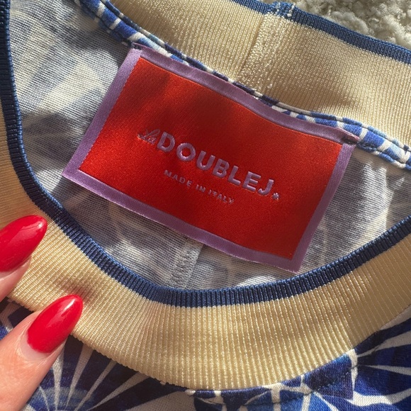 La Double J Printed Sporty Midi Dress Blue Shell Design - Luxury Designer - Picture 5 of 6